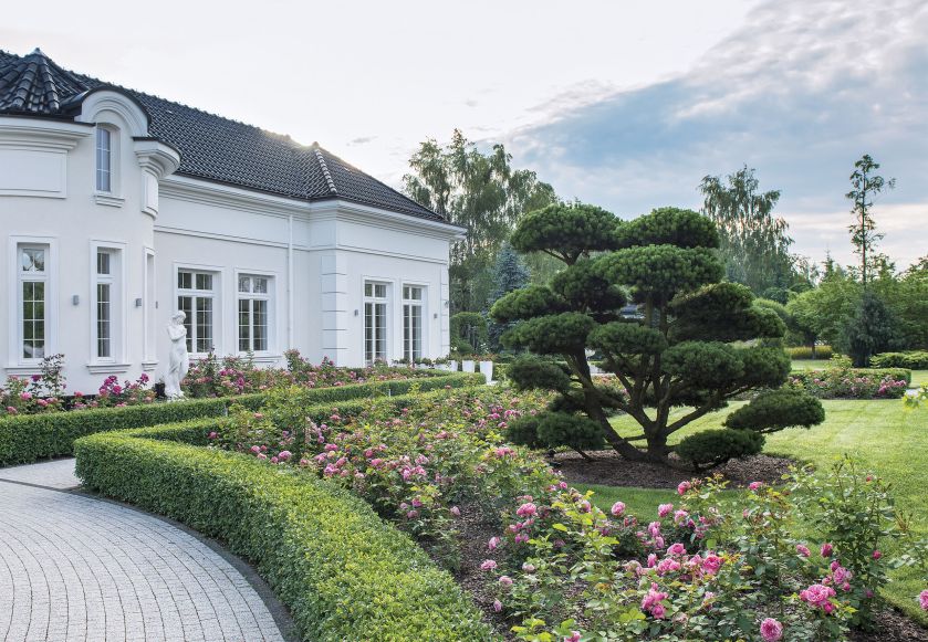 Pani Emilia chciała mieć rosarium. Jej mąż jest wielkim fanem bonsai.