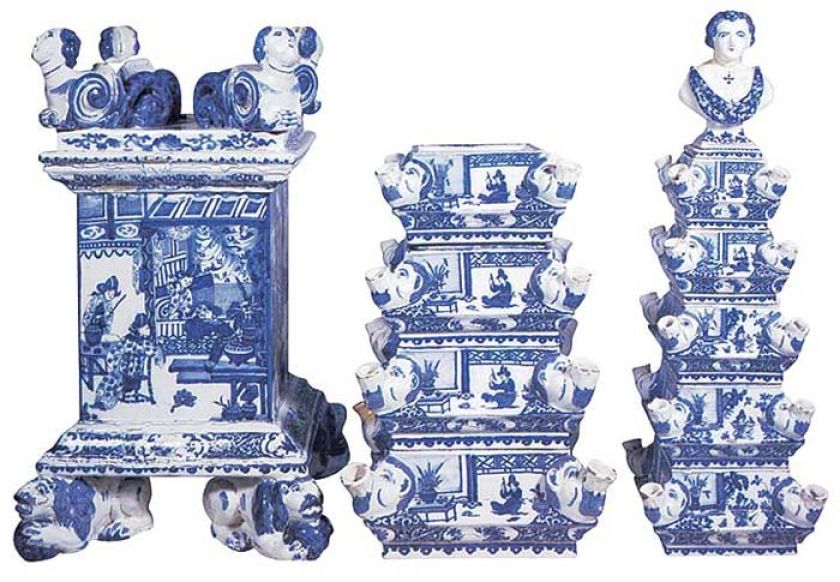 Pojemniki w kształcie pagody, Delft, Holandia, ok. 1690 r.