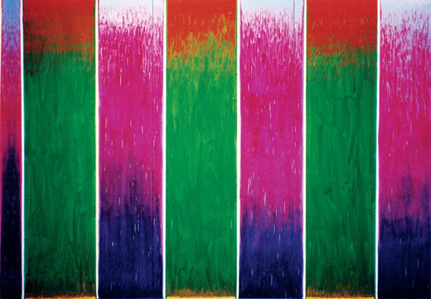 Obrazy Jacka Ziemińskiego nawiązują do form postimpresjonizmu i abstrakcji.