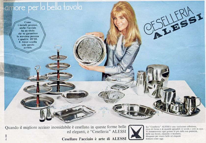 Tak reklamowano produkty Alessi w latach70.