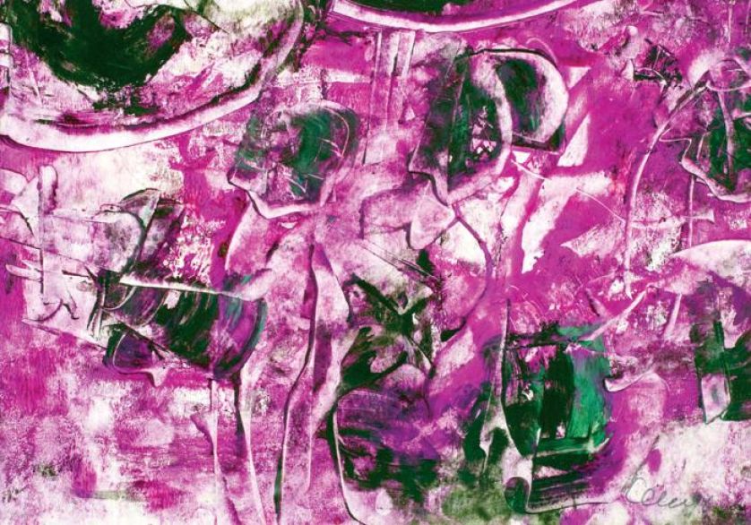 Alfred Lenica- Kompozycja abstrakcyjna (wojna) , lata 60. XX w., cw 2000 zł, OSTOYA