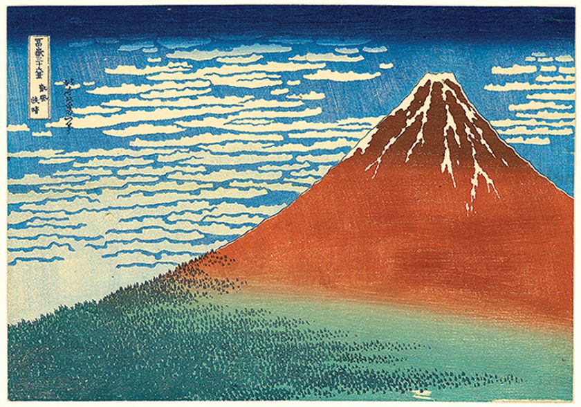 Hokusai Katsushika Południowy wiatr, czyste niebo , 1830 r.