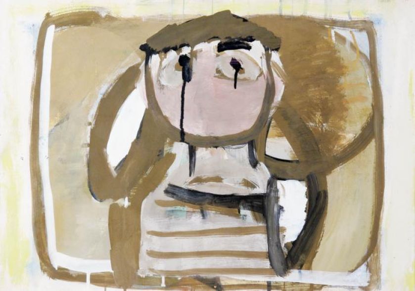 Artur Nacht-Samborski- Popiersie różowe na ugrze , 1965-1970 r., Galeria Arsenał w Poznaniu