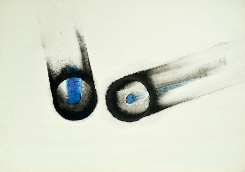 Z cyklu Przeciwstawienia , technika mieszana, lata 70. XX w.