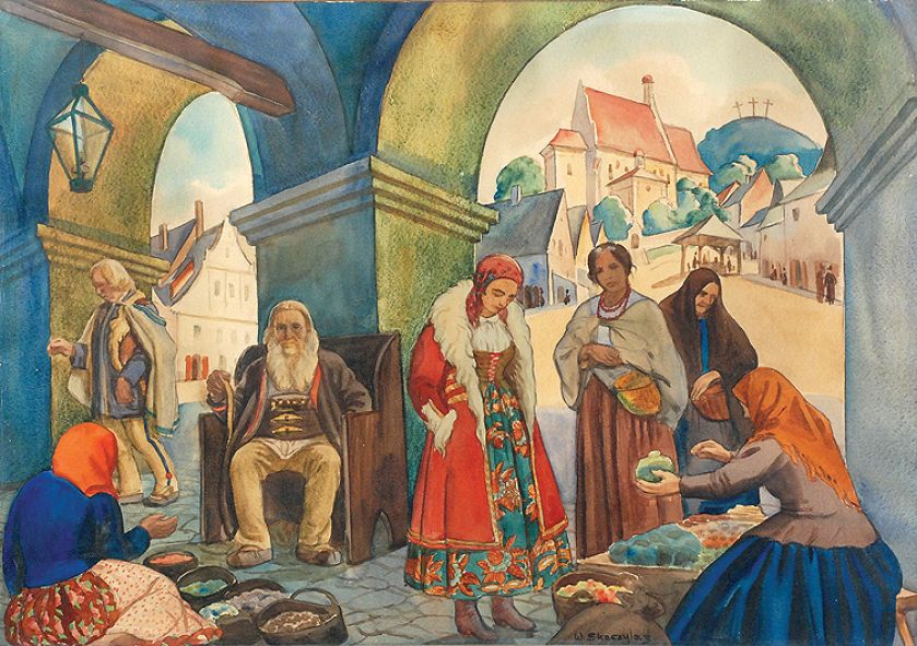 W podcieniach – Kazimierz Dolny , Rempex, 151. Aukcja Sztuki Dawnej i Antyków z 18 listopada 2009 r.