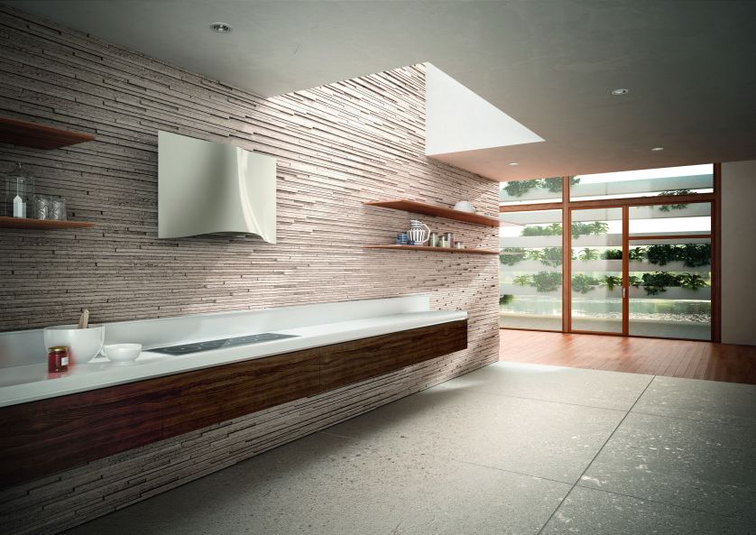 VEIL WH 90. Okap przyścienny w kształcie welonu, szer. 90 cm. Faber i Politechnika Mdiolańska tworzą nowe kanony dizajnu.