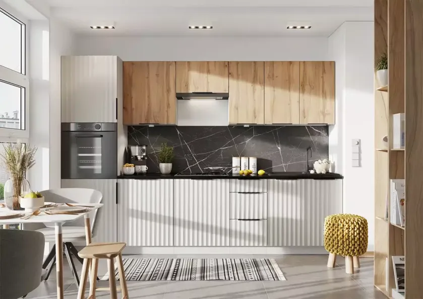 ryflowane fronty mebli kuchennych