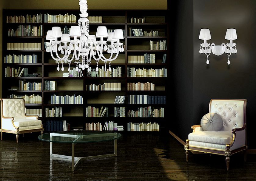 Żyrandol ośmioramienny kosztuje 795 euro netto, kinkiet – 235 euro netto. MASIERO GROUP