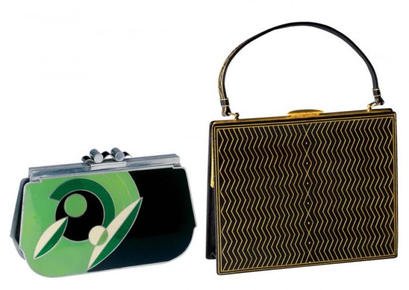 Torebka dekorowana emalią z chromowaną ramą, 1930 r., Francja, Tassen Museum Hendrikje/Museum of Bags and