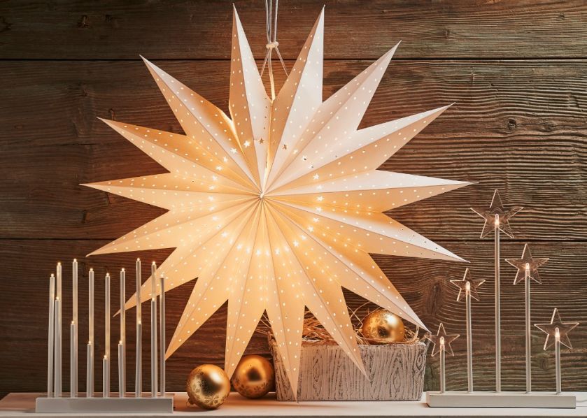 Świecąca gwiazda - dekoracja w stylu skandynawskim.