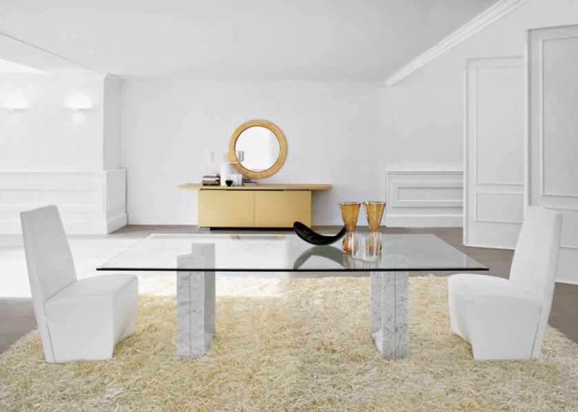 Znak rozpoznawczy Cattelan Italia to marmur z Carrary i szkło. Kolekcja Diapason. CATTELAN ITALIA