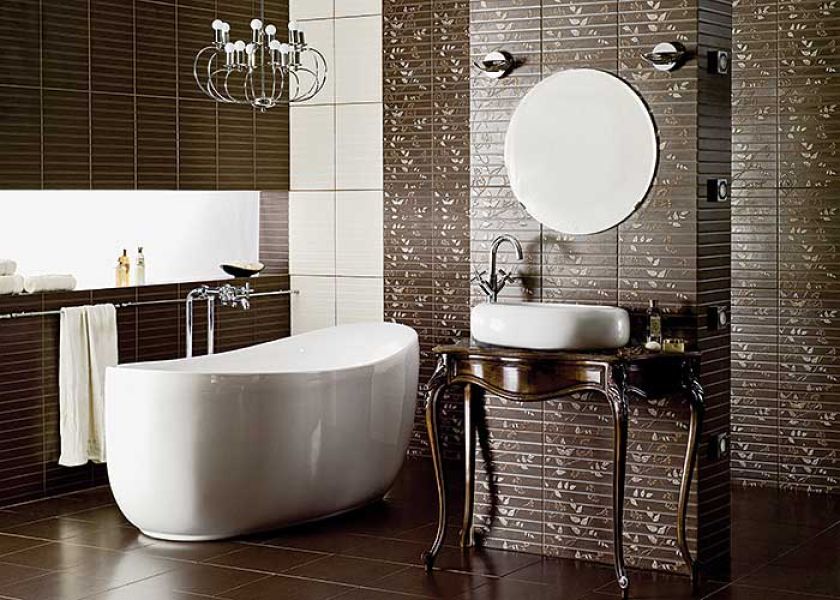 Kwiatowy motyw z kolekcji Fiji nawiązuje do japońskiego wzornictwa. Płytki są matowe i dodatkowo ozdobione