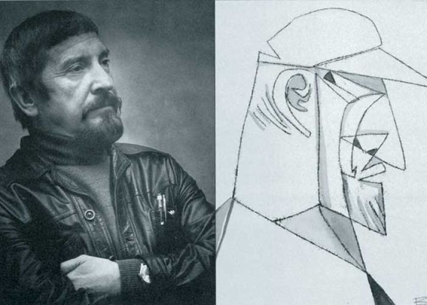 Leszek Rózga i jego autoportret, 2000 r.