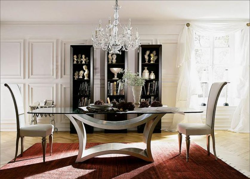 Stół Tzsar ze szklanym blatem może być srebrny postarzany lub złoty ręcznie polerowany i woskowany - cena od ok.