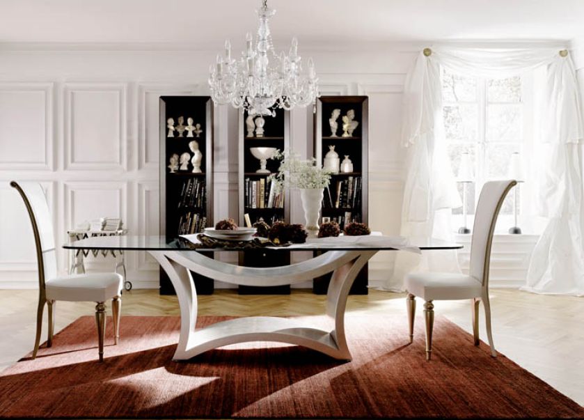 Elegancka jadalnia z wysokimi krzesłami marki SELVA