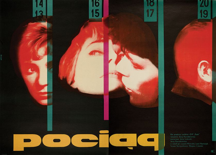 Plakat filmowy Pociąg , 1959 r. Sztuka rodzinna Wojciecha Zamecznika