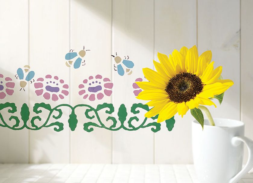 Proponujemy wersję z lekkim przymrużeniem oka – nad każdym kwiatem lata pszczoła.