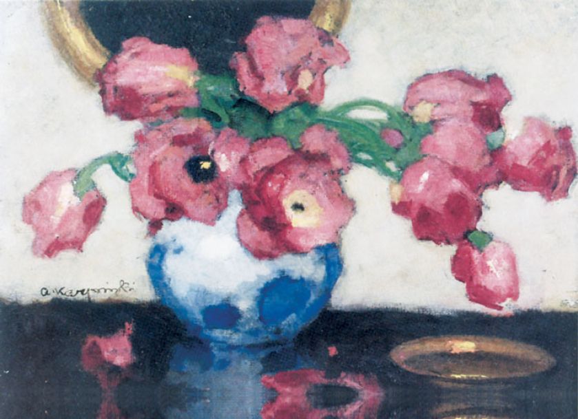 Alfons Karpiński, Tulipany , Rempex. Kwiaty na płótnie