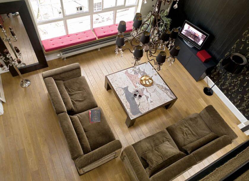 Apartament ze stalową antresolą