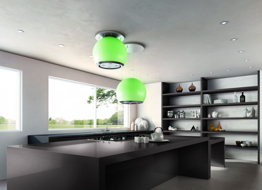 Arkea. Okap serii F-light, świetlista, poliwęglanowa kula. Łączy ładny dizajn z opatentowanym rozwiązaniem technicznym