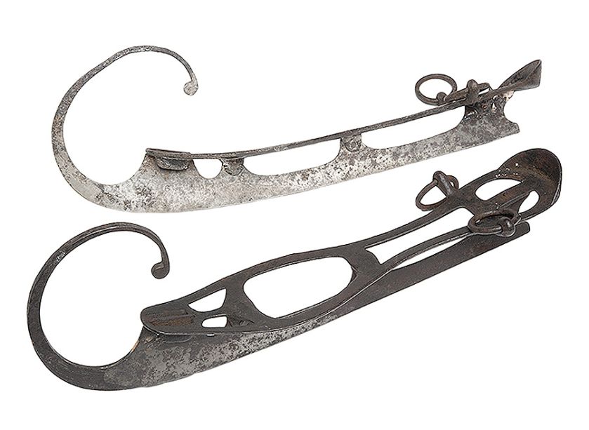 Lata 60. XIX w., Wielka Brytania. Na łyżwy