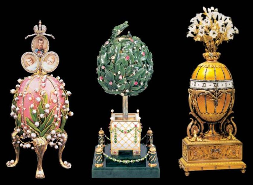 Prezent Mikołaja II dla matki Marii Fiodorowny, 1898 r. Ukryty mechanizm sprawia, że ozdobione konwaliami