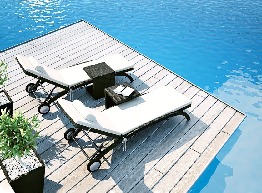 Leżanka Luna Modern z technorattanu może być w kolorze czarnym albo brązowym. Cena – 1230 zł, ICASA Indoor Outdoor Design