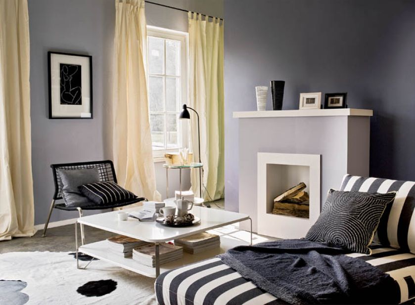 Salon w stonowanych szarościach. TIKKURILA