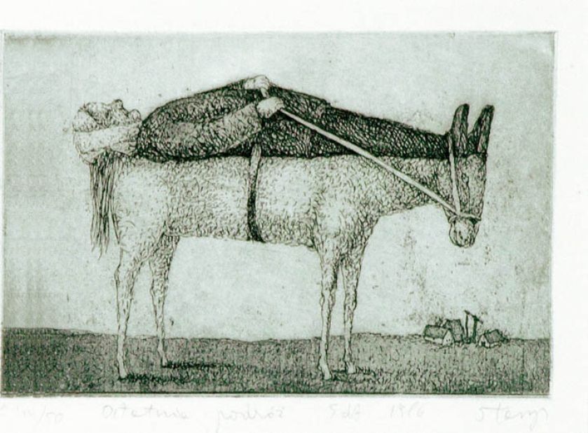 Stasys Eidrigevicius, Ostatnia podróż , 1986 r., cs 500 zł, Rempex