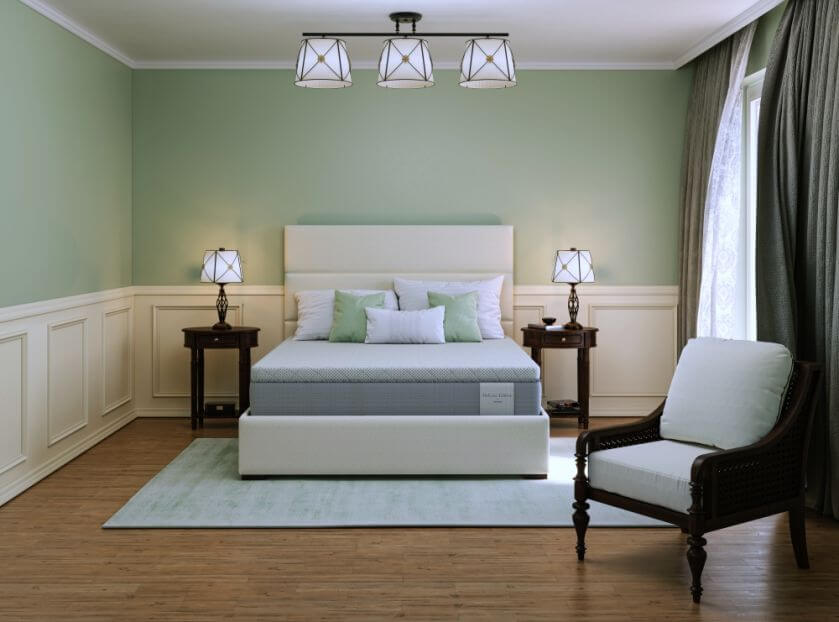jasnozielona sypialnia