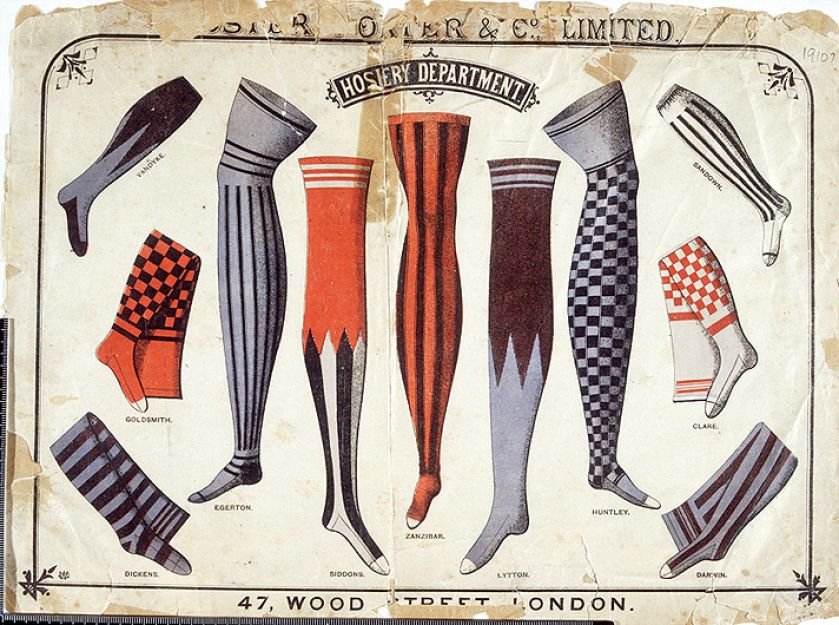 Reklama wyrobów pończoszniczych, 1902 r.