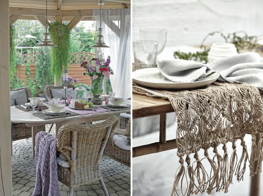 jak udekorować stół na tarasie