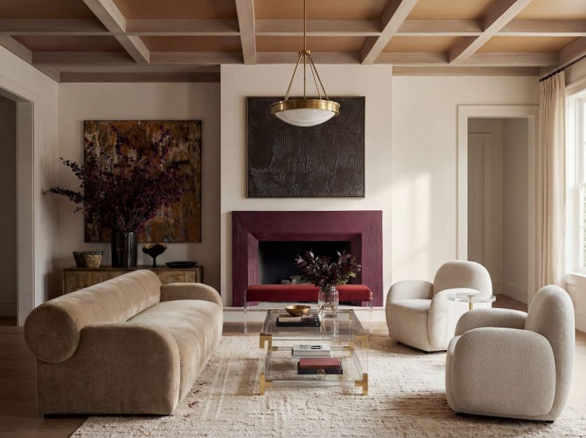 kącik wypoczynkowy w modnym salonie