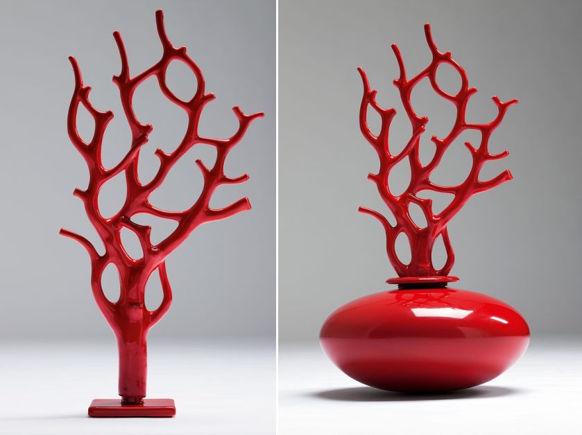 Porcelanowe dekoracje Coralli i waza Baloo marki Bosa, Mood Design, mood-design.pl