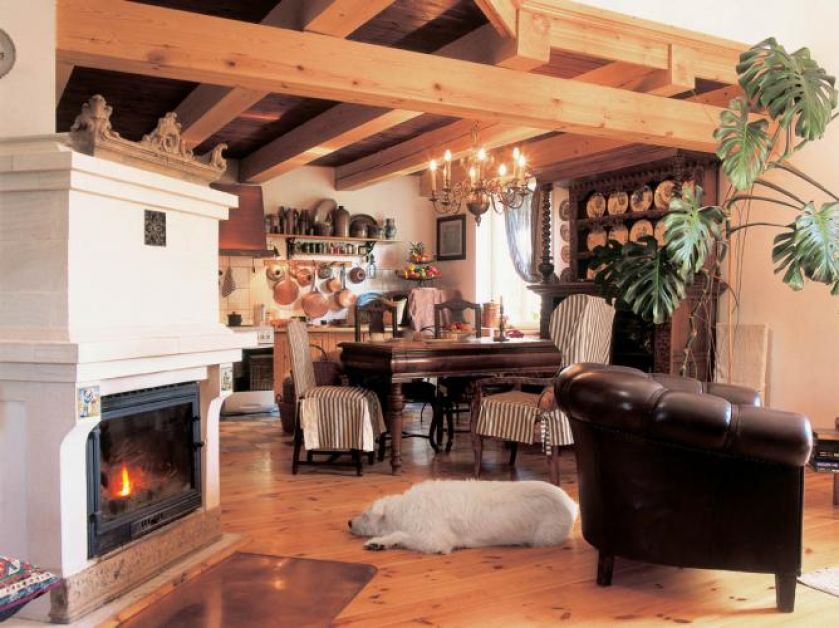 Przed kominkiem lubi się wygrzewać Berta, suczka albinos.