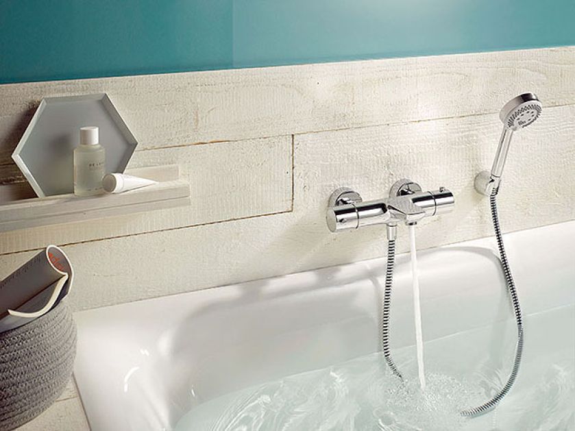 OBJEKTA, bateria z termostatem i systemem HotStop chroniącymi przed poparzeniami, cena 1034 zł, KLUDI, kludi.com/pl