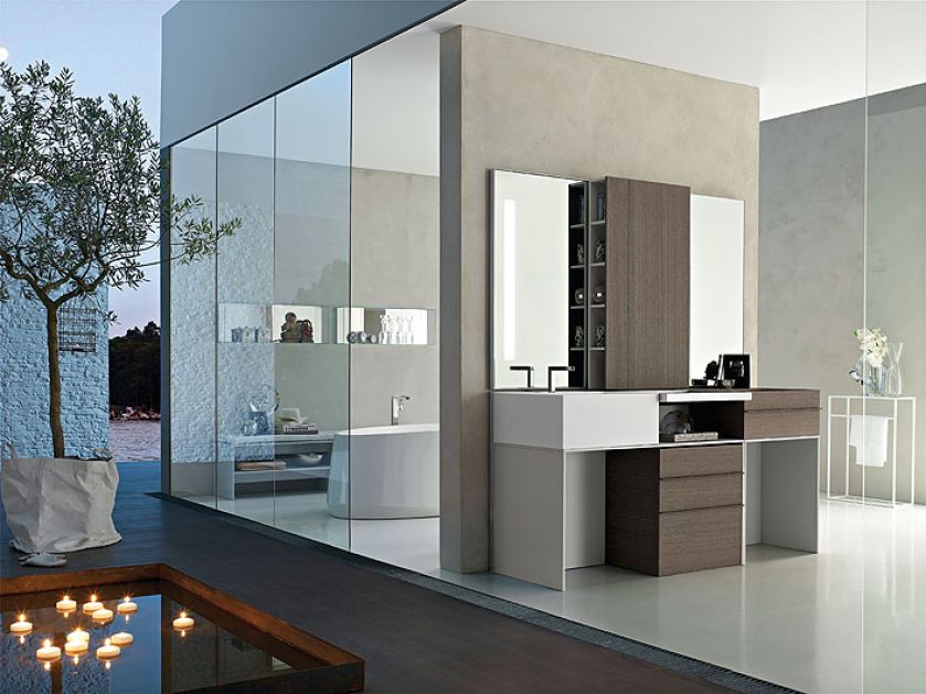 To połączenie kamienia, drewna, podświetlanych luster za 11 020 euro. Aqua Design