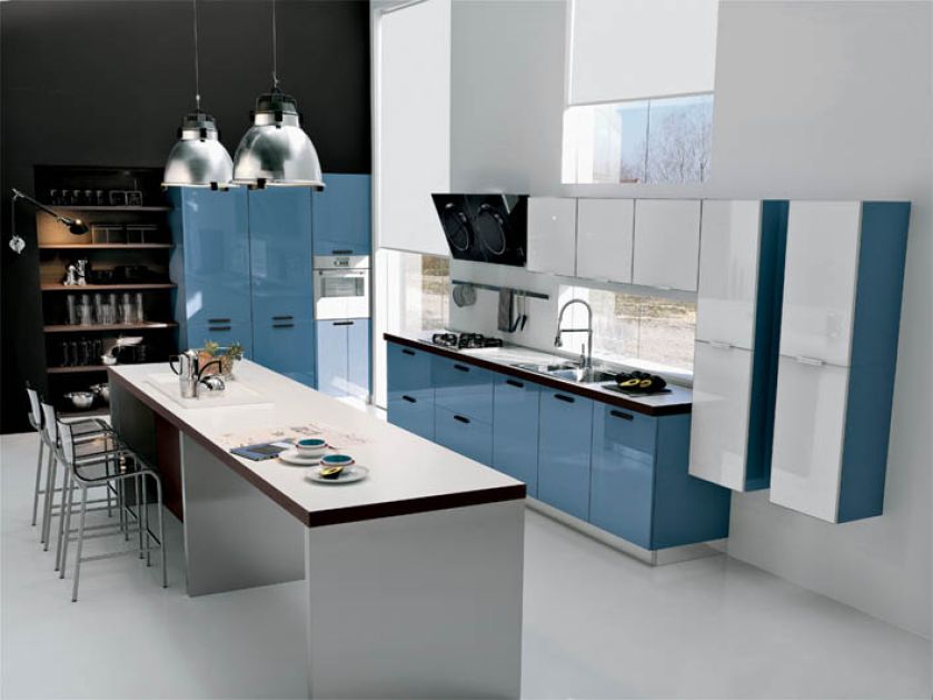 Wyspa połączona ze stołem 0 kuchnia Area. STUDIO ITALIA