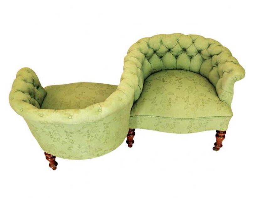 Dwuosobowa sofka eklektyczna, II poł. XIX w., ANTYK.NET.PL.