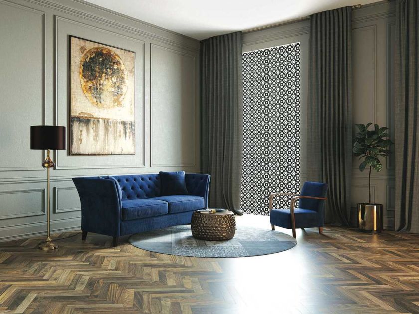 niebieski fotel do salonu