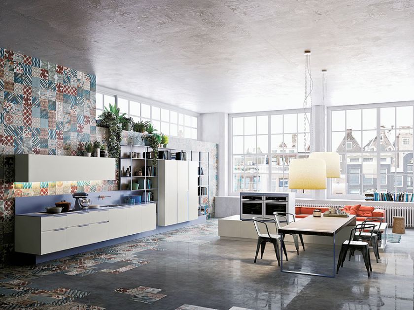 Orange Evo. Dwa w jednym: niska wyspa-ława podsunięta do sofy oraz wygodny stół, SNAIDERO