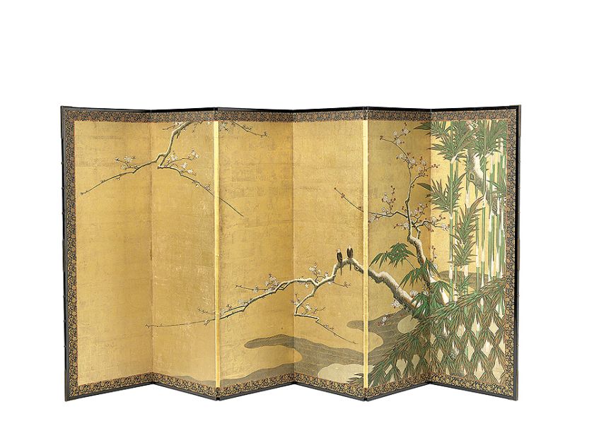 Parawan z pejzażem zimowym, pracownia Unkoku Togan, połowa XVII w., Japonia