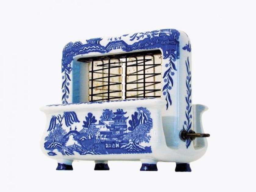 Porcelanowy Pan Electric, wzór Blue Willow inspirowany sztuką chińską, lata 1920-1930, USA.