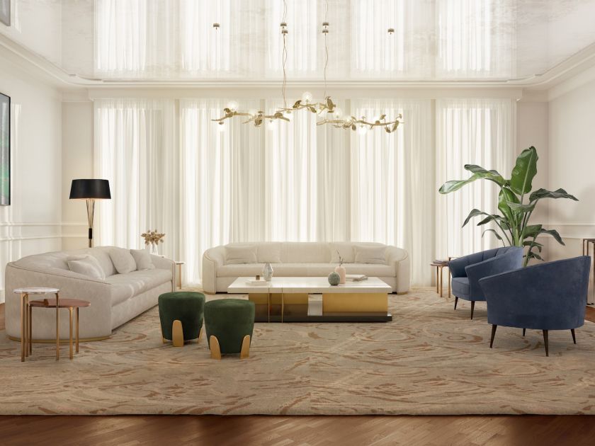 przytulny salon w stylu glamour