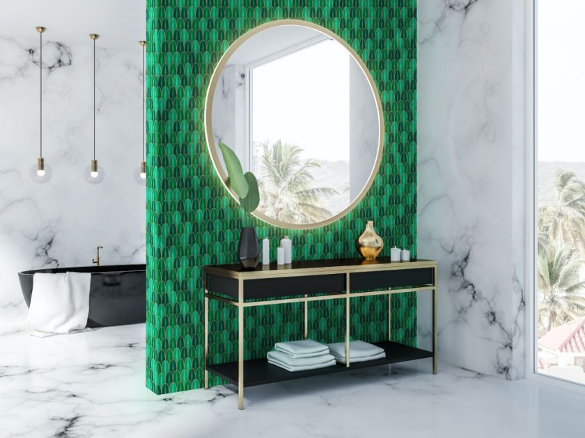 zielone płytki łazienkowe aranżacje