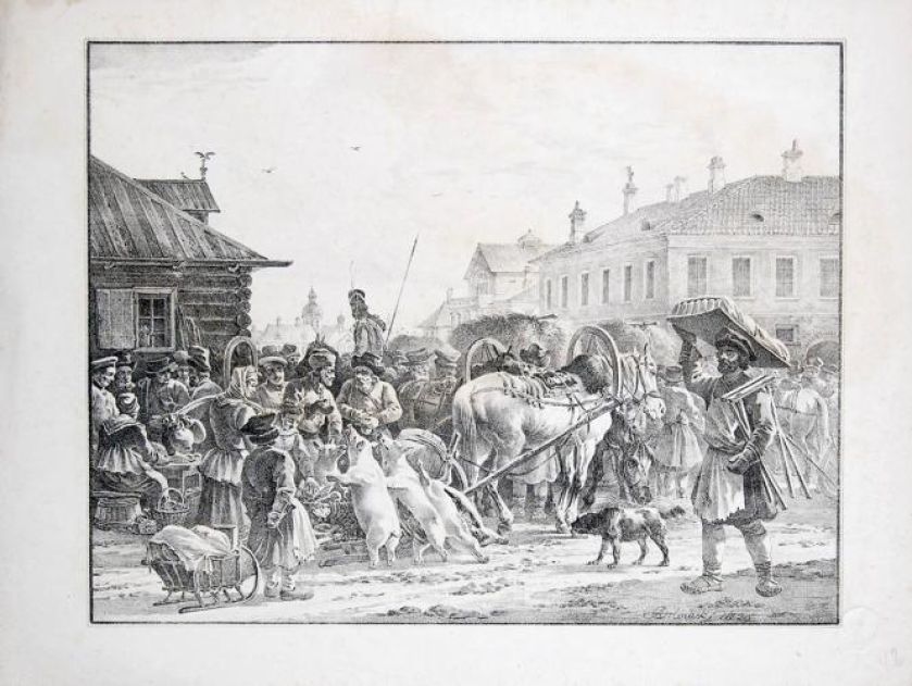 Aleksander Orłowski Wielki bazar , 1820 r., cs 4500 zł, RYNEK SZTUKI ŁÓDŹ