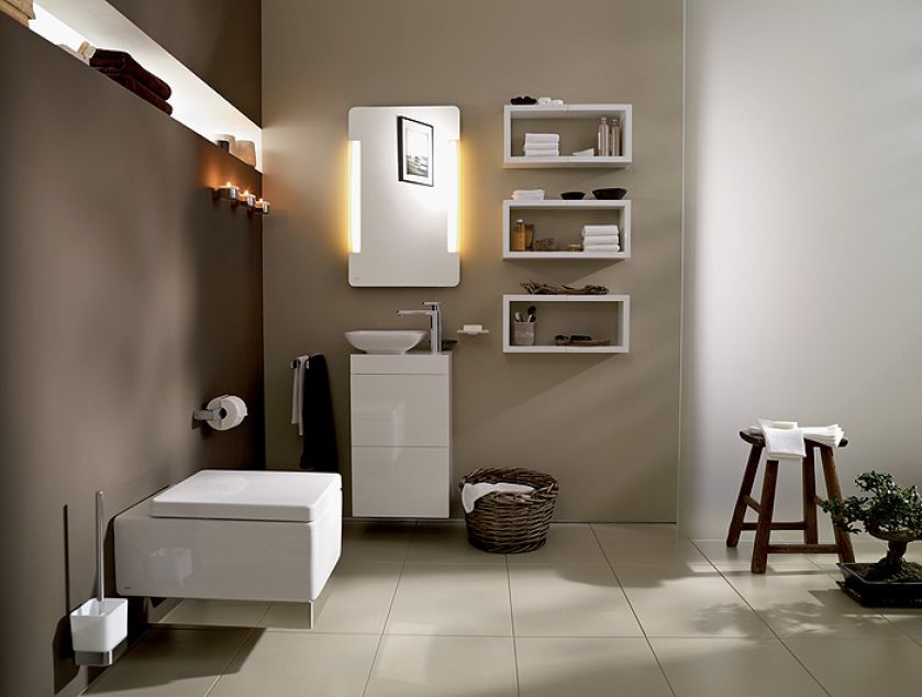 Półki po 466 zł, lustro – 2866 zł, w.c. – 2350 zł, bateria – 1177 zł, Kludi