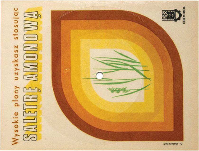 Z hasłem Stosuj saletrę amonową . Na odwrocie wyjaśniono, czym jest ten środek. Zastanawiając się