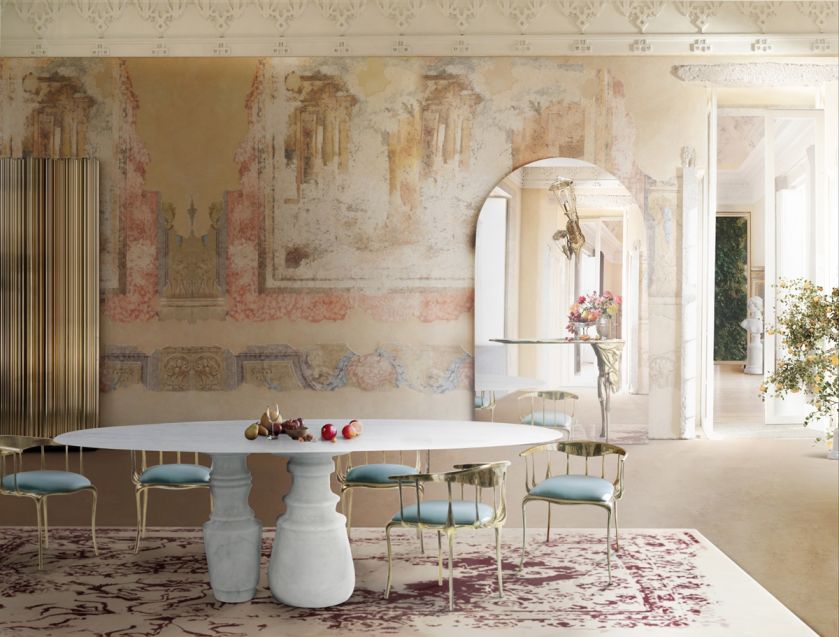 owalny stół do jadalni