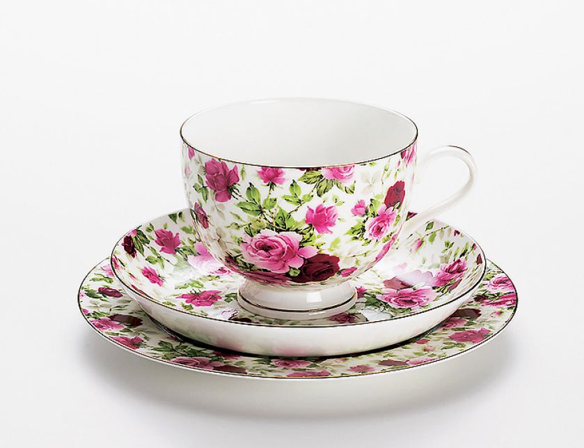 Filiżanka Pączki Róży z podstawką. Herbata na trzy sposoby